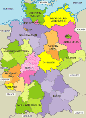 Harta Germania - regiuni